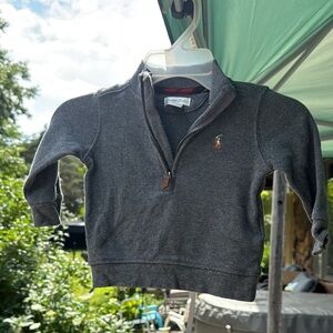 Ralph Lauren Gray and Red Half-Zip Sweater